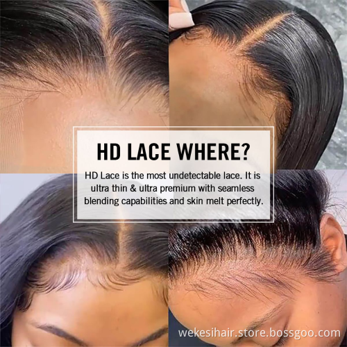 12A Raw Indian Hair HD Lace Frontal Wig Brazilian Virgin Swiss Lace Closure Front Bone Straight Human Hair Wigs For Black Women
